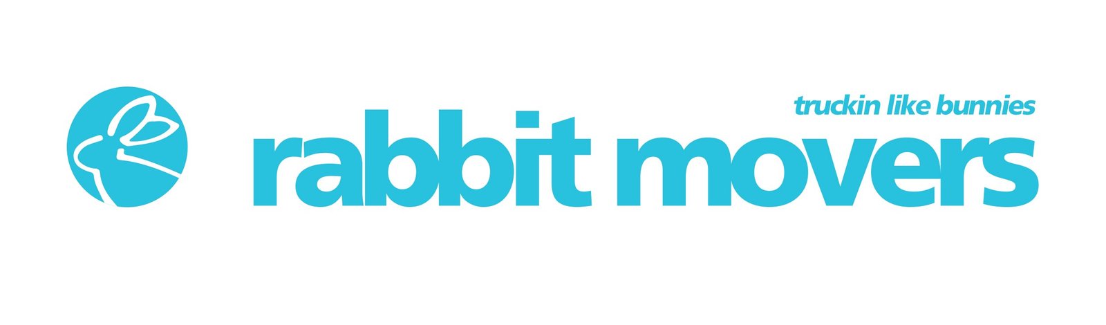 Rabbit Movers logo and trucking like bunnies tagline